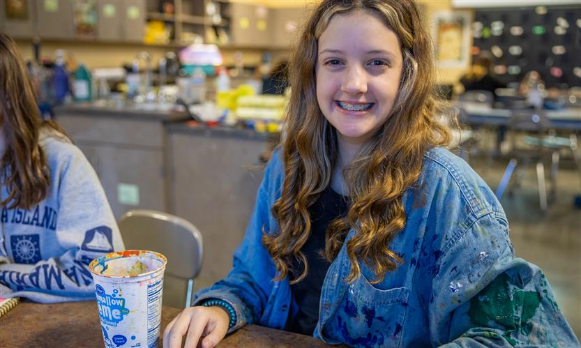 Spring Station Middle students create papier-mache masks